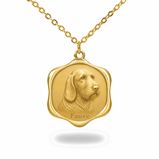 Soulyshine Basset Fauve de Bretagne Precious Paw personalized pet photo necklace - 18K Gold Vermeil front