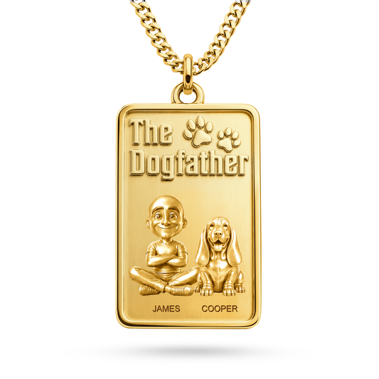 The Dogfather Basset Hound personalized necklace
