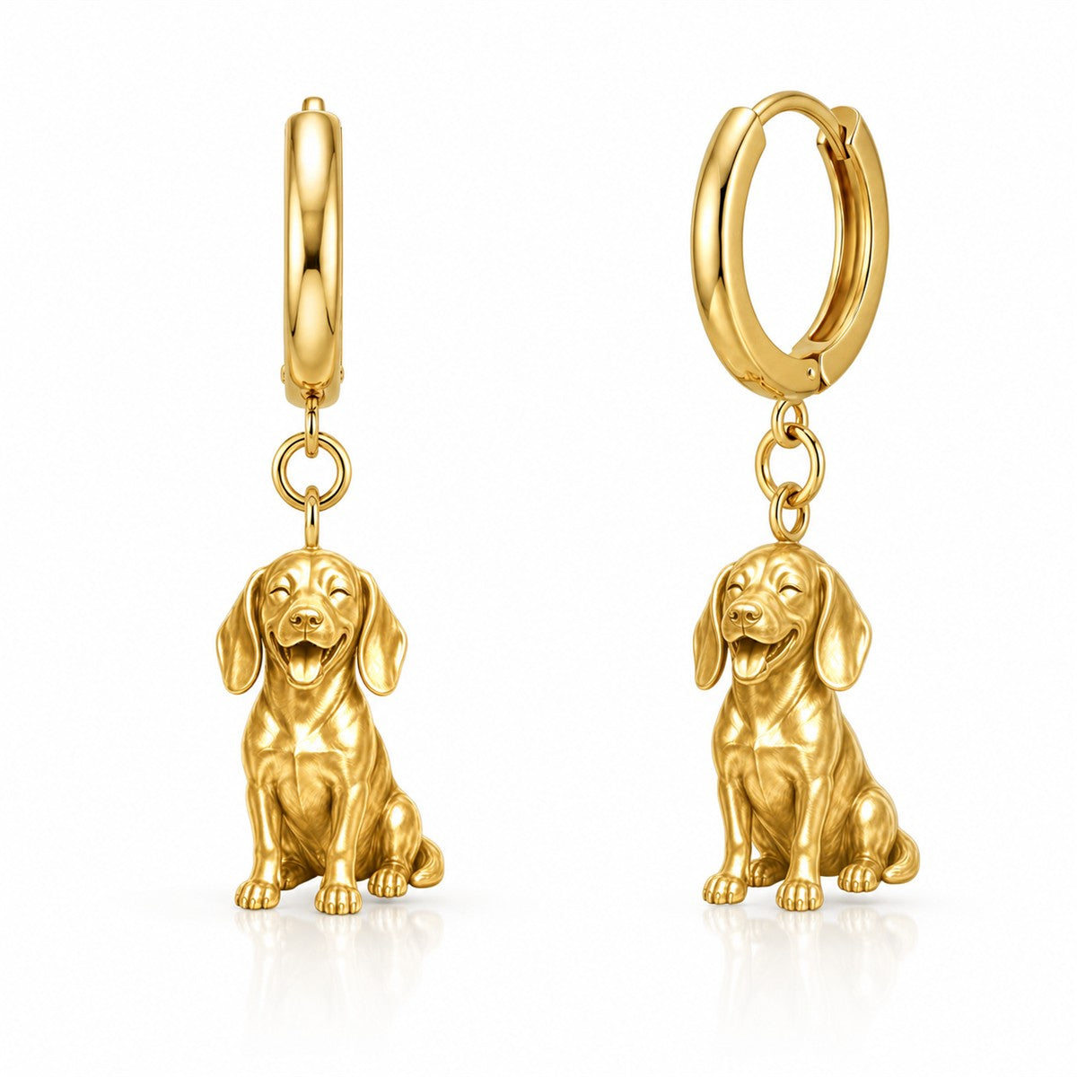 Beagle personalized companion handcrafted huggie earrings