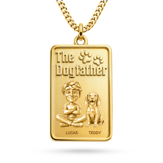 The Dogfather Beagle personalized necklace