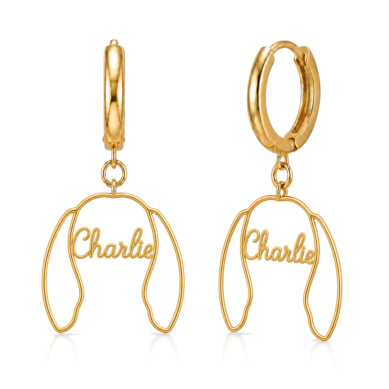 Beagle Charlie personalized pet face earrings