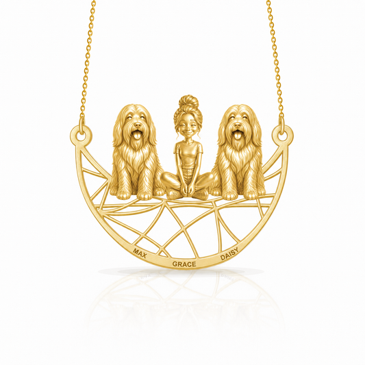 Soulyshine Bearded Collie personalized companion necklace