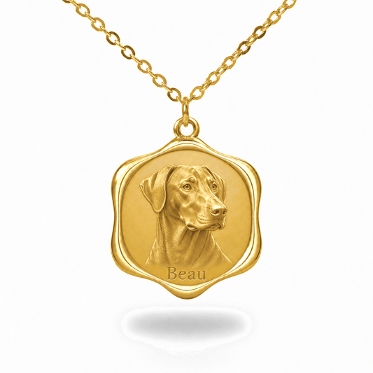 Soulyshine Beauceron Precious Paw personalized pet photo necklace - 18K Gold Vermeil front