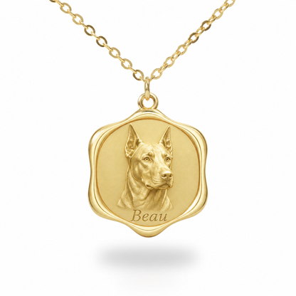 Soulyshine Beauceron Precious Paw personalized pet photo necklace - 18K Gold Vermeil front