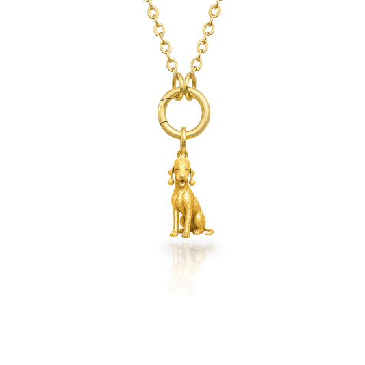 Soulyshine Bedlington Terrier Purest Bond Dog Companion Charm Necklace - 18K Gold Vermeil front