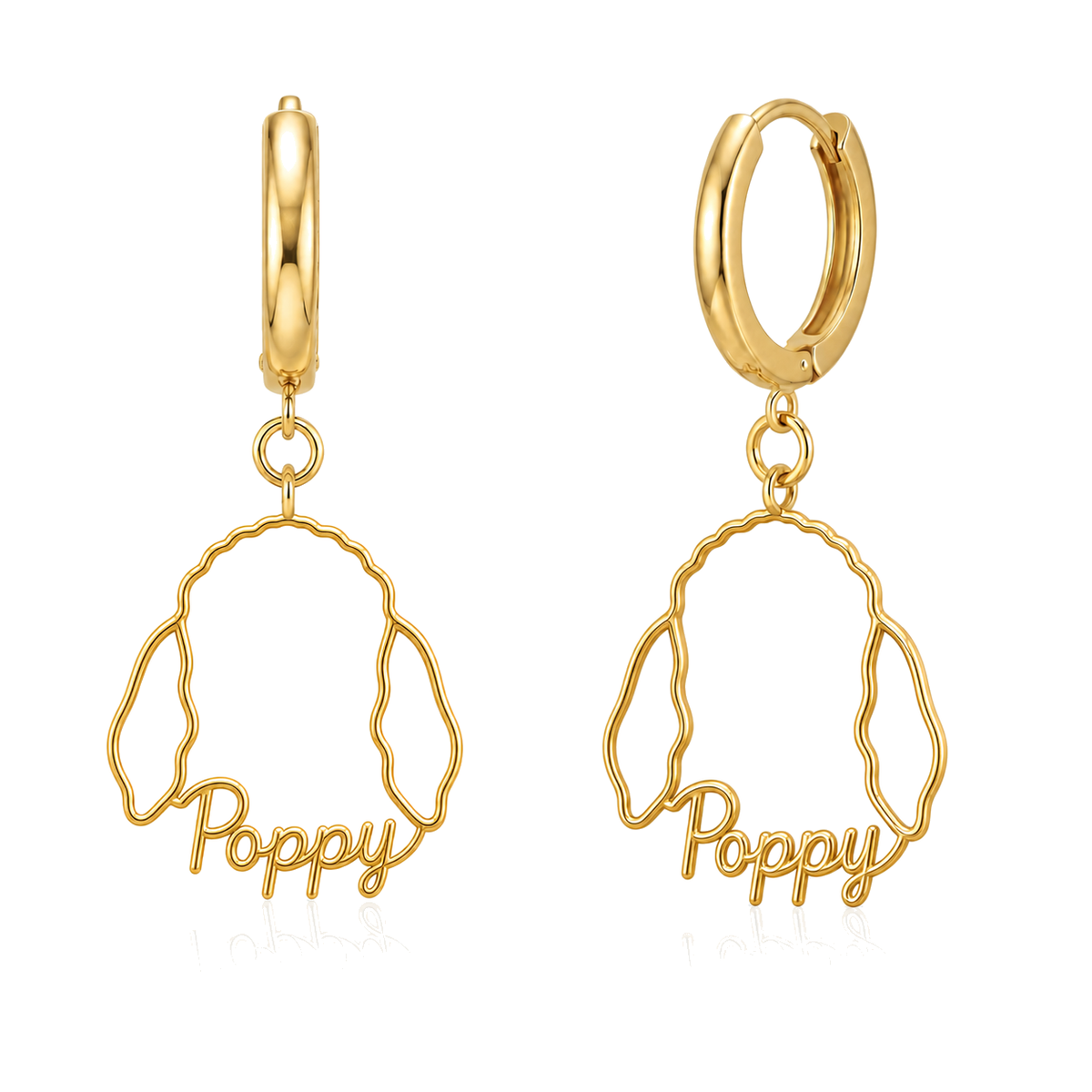 Bedlington Terrier Poppy personalized pet face earrings