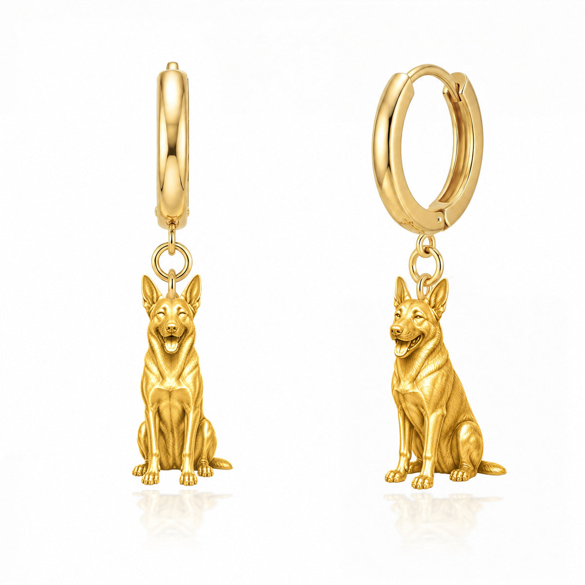 Belgian Malinois personalized companion handcrafted huggie earrings