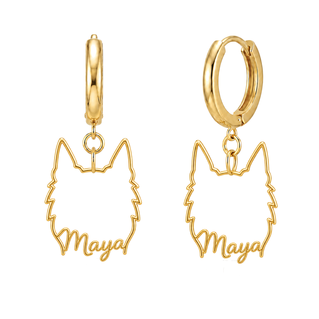 Belgian Tervuren Maya personalized pet face earrings