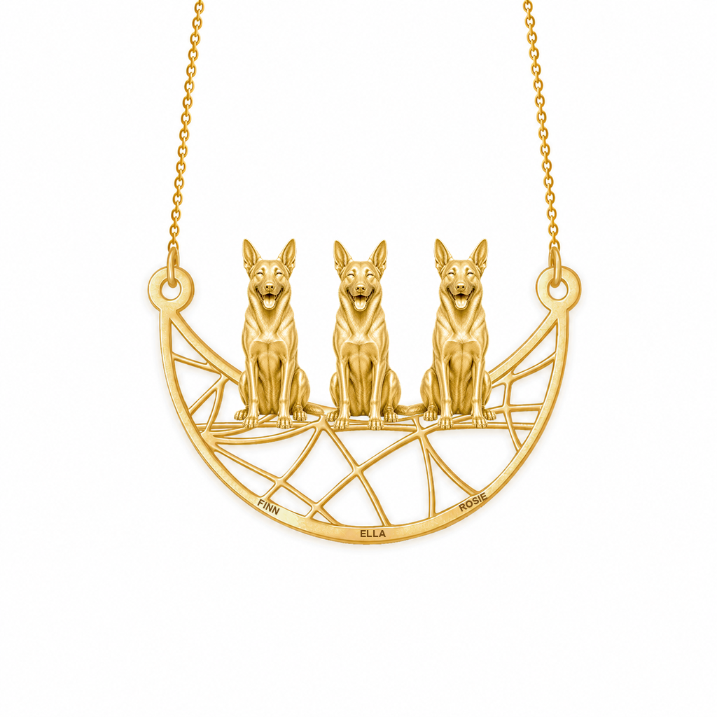 Soulyshine Belgian Malinois Eternal Paw personalized pets necklace