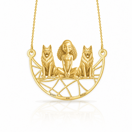 Soulyshine Belgian Sheepdog personalized companion necklace