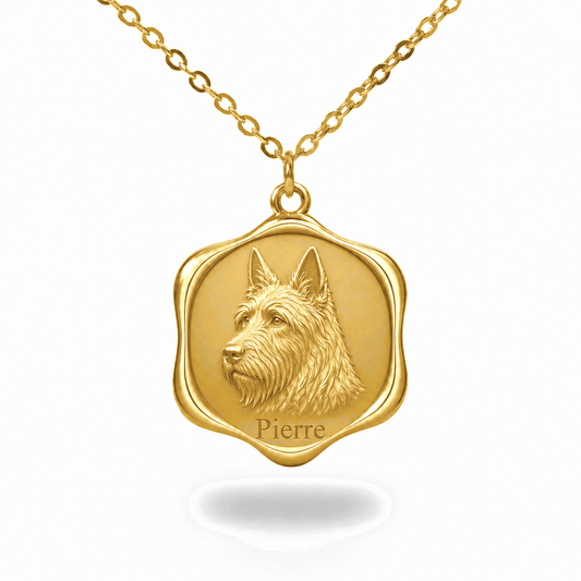 Soulyshine Berger Picard Precious Paw personalized pet photo necklace - 18K Gold Vermeil front