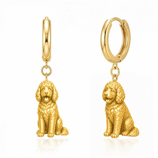 Bernedoodle personalized companion handcrafted huggie earrings
