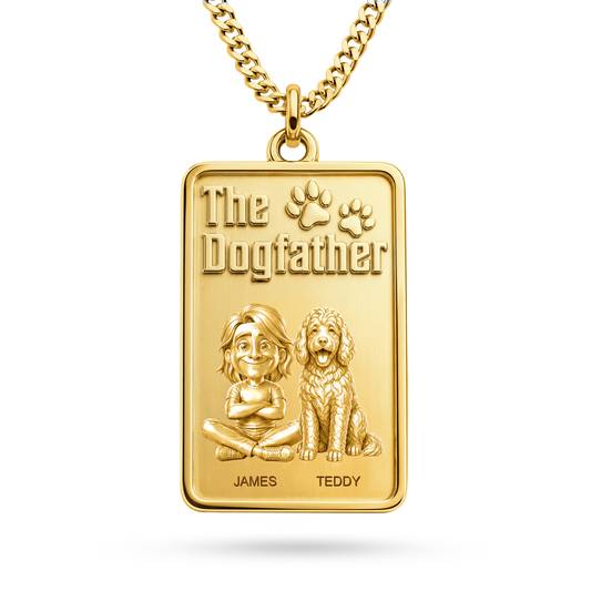 The Dogfather Bernedoodle personalized necklace