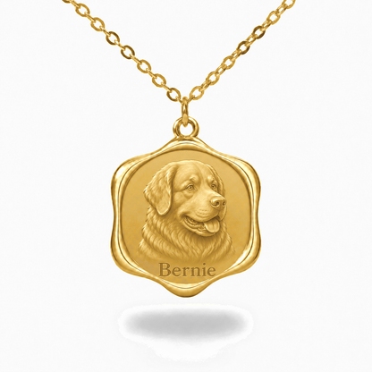 Soulyshine Bernese Mountain Dog Precious Paw personalized pet photo necklace - 18K Gold Vermeil front