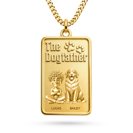 The Dogfather Bernese Mountain Dog personalized necklace