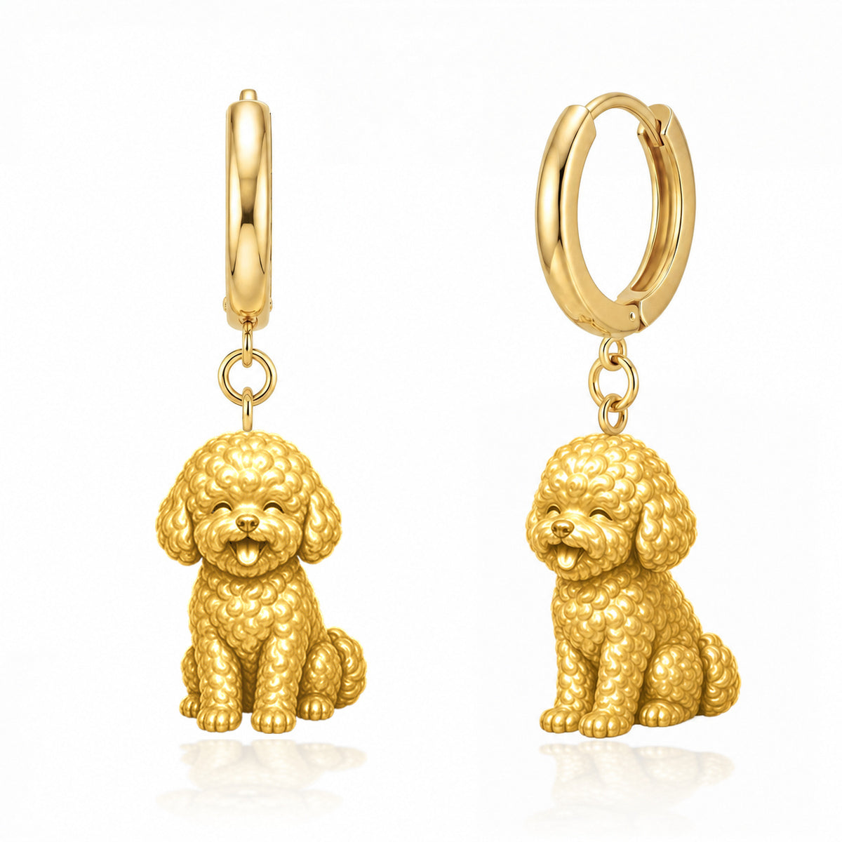 Bichon Frise personalized companion handcrafted huggie earrings
