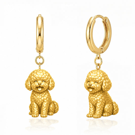 Bichon Frise personalized companion handcrafted huggie earrings