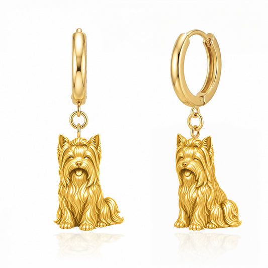 Biewer Terrier personalized companion handcrafted huggie earrings