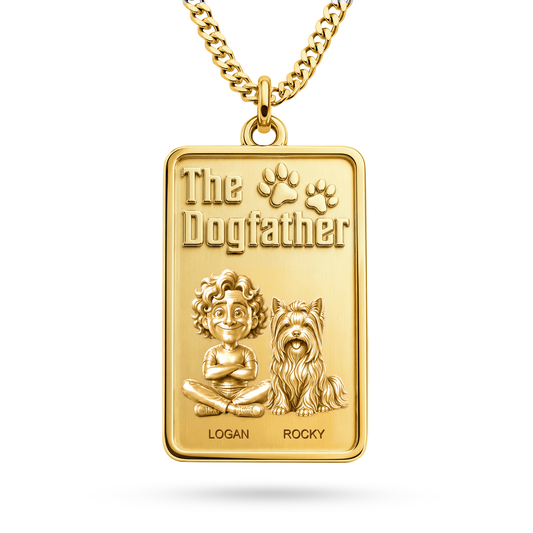 The Dogfather Biewer Terrier personalized necklace