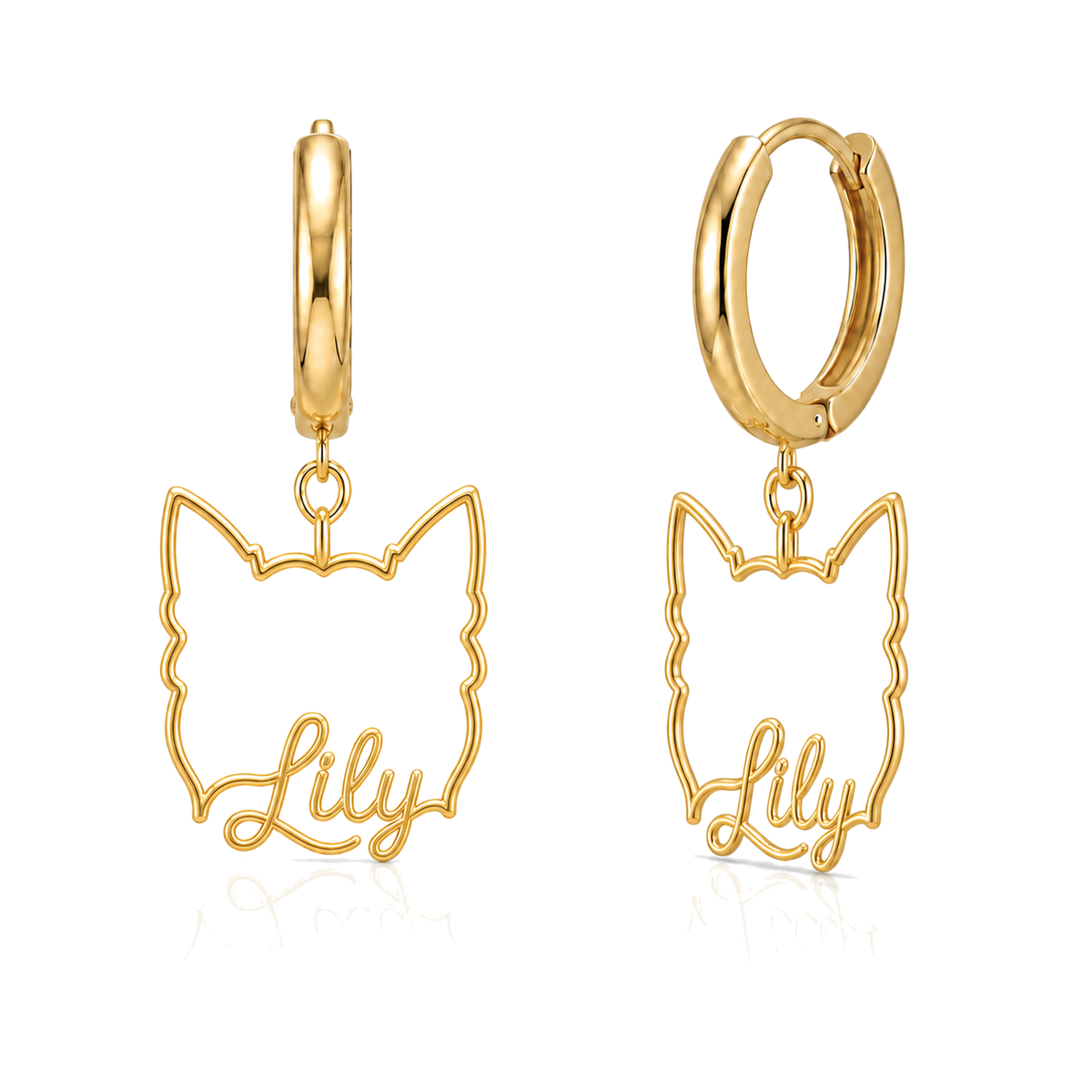 Biewer Terrier Lily personalized pet face earrings