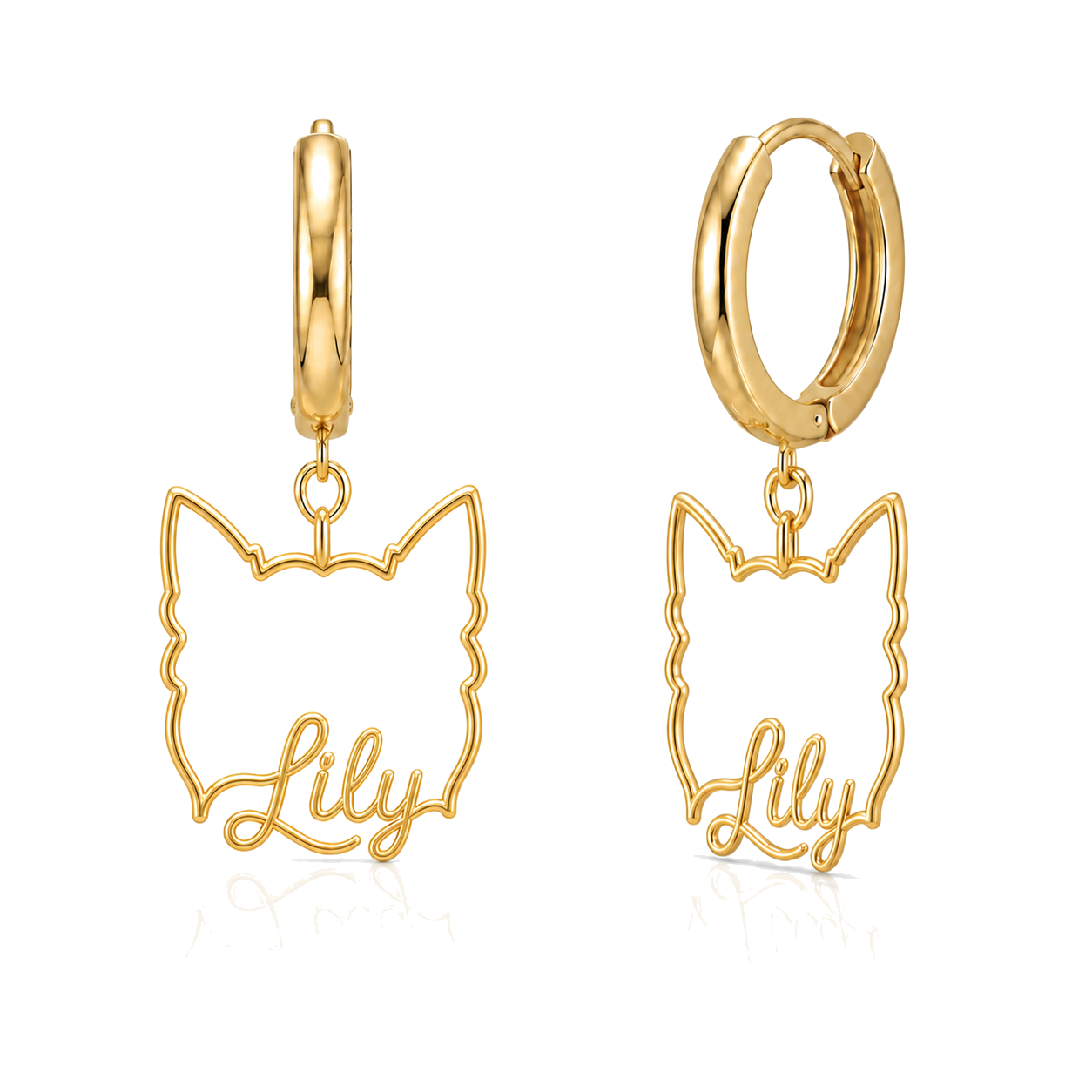 Biewer Terrier Lily personalized pet face earrings
