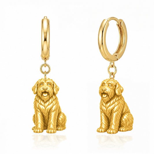 Black Russian Terrier personalized companion handcrafted huggie earrings