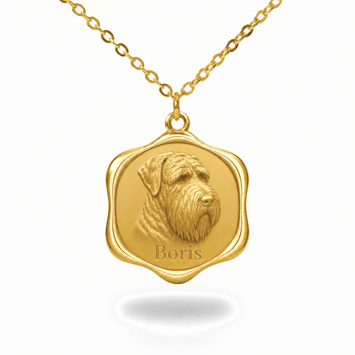 Soulyshine Black Russian Terrier Precious Paw personalized pet photo necklace - 18K Gold Vermeil front