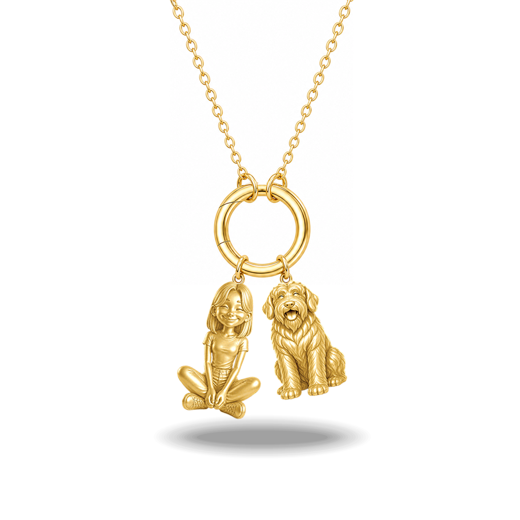 Black Russian Terrier - 18K Gold Vermeil - 1st