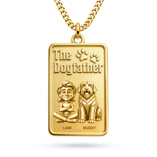 The Dogfather Black Russian Terrier personalized necklace