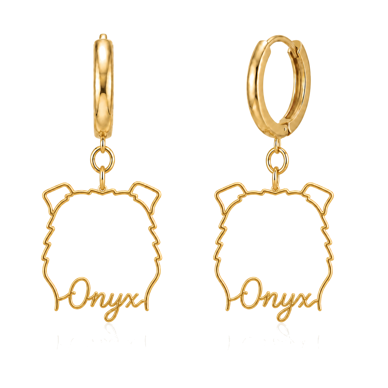 Black Russian Terrier Onyx personalized pet face earrings