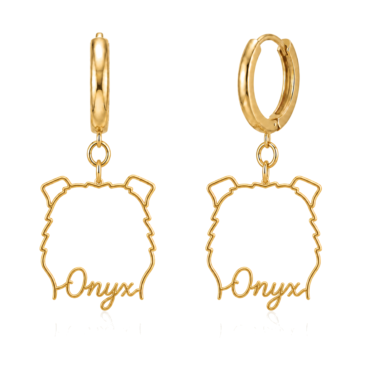 Black Russian Terrier Onyx personalized pet face earrings