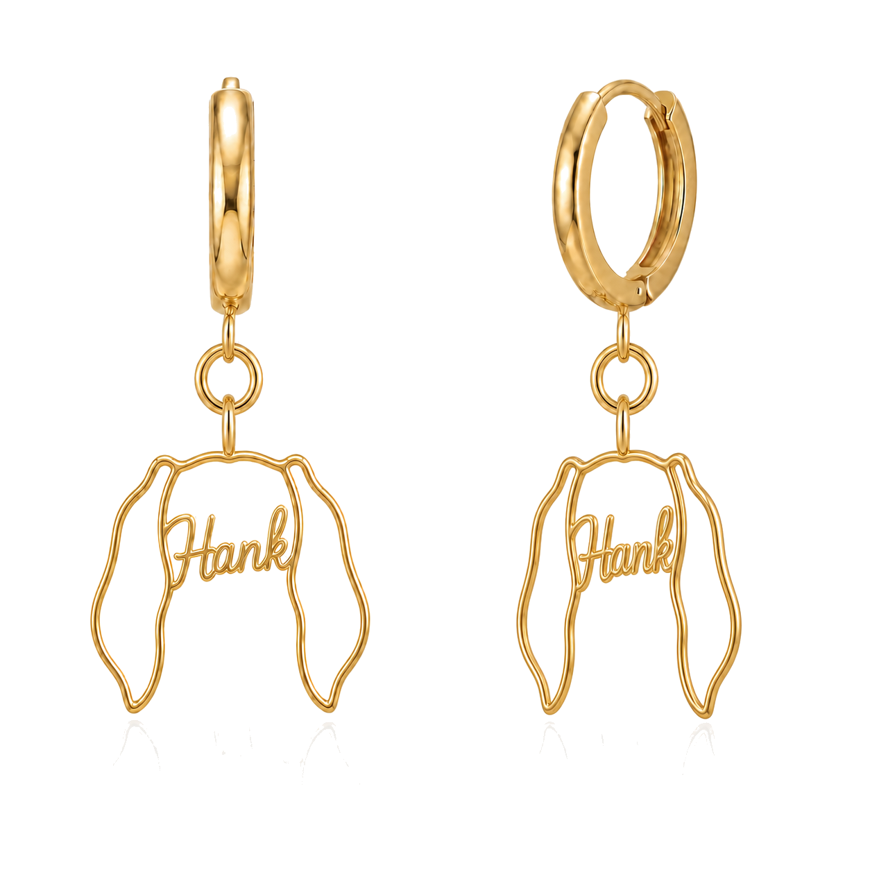 Black and Tan Coonhound Hank personalized pet face earrings