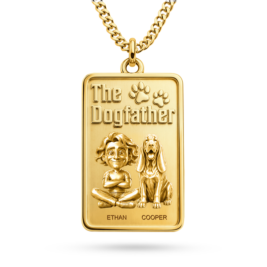 The Dogfather Bloodhound personalized necklace