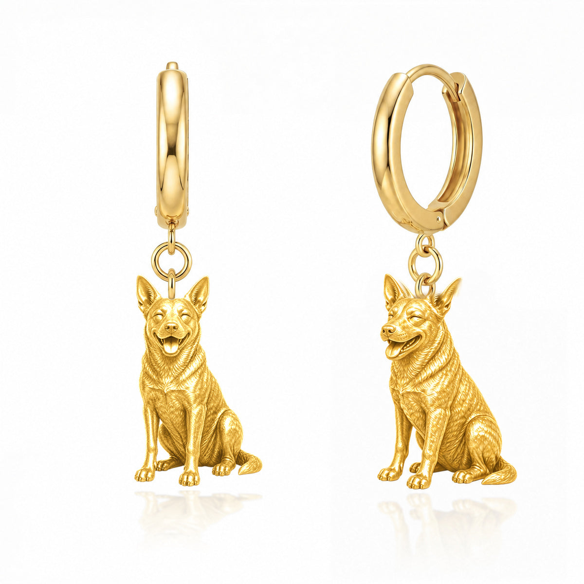 Blue Heeler personalized companion handcrafted huggie earrings