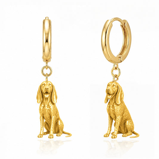 Bluetick Coonhound personalized companion handcrafted huggie earrings