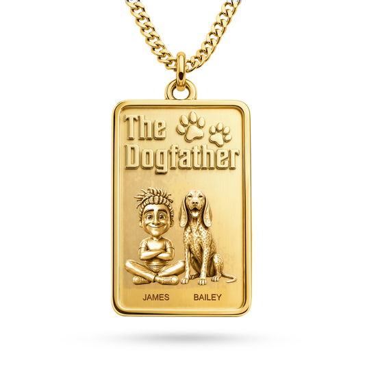The Dogfather Bluetick Coonhound Personalized Necklace