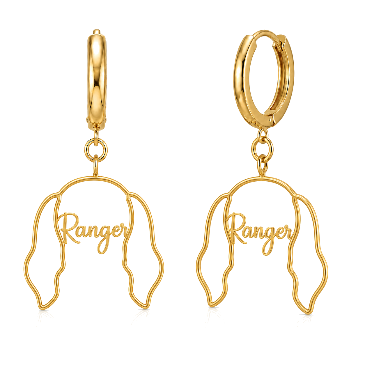 Bluetick Coonhound Ranger personalized pet face earrings