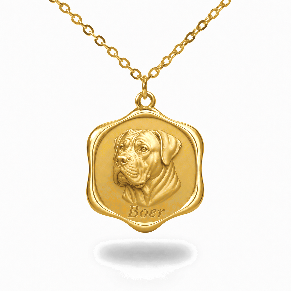 Soulyshine Boerboel Precious Paw personalized pet photo necklace - 18K Gold Vermeil front