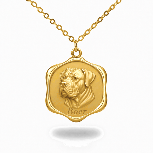 Soulyshine Boerboel Precious Paw personalized pet photo necklace - 18K Gold Vermeil front