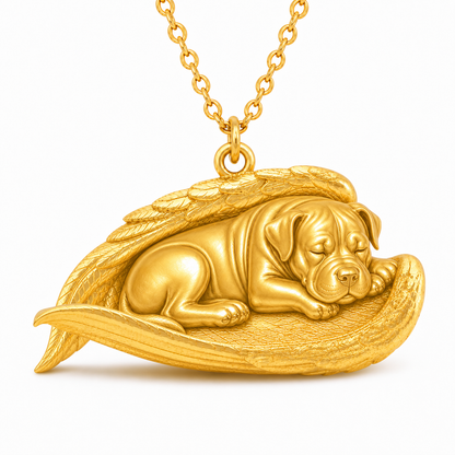 Soulyshine Boerboel The Sleeping Angel – Personalized Pet Necklace - 18K Gold Vermeil front