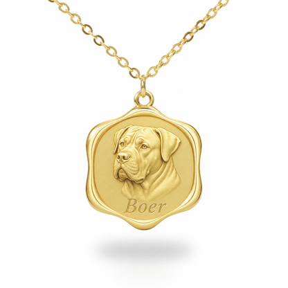 Soulyshine Boerboel Precious Paw personalized pet photo necklace - 18K Gold Vermeil front