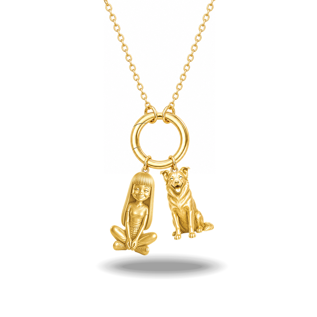 Border Collie smooth coat - 18K Gold Vermeil - 1st