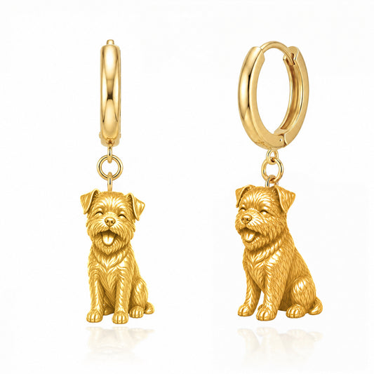 Border Terrier personalized companion handcrafted huggie earrings