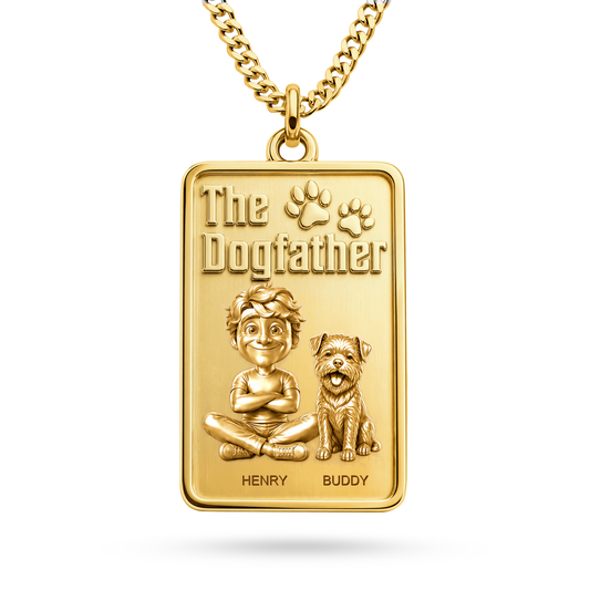 The Dogfather Border Terrier Personalized Necklace