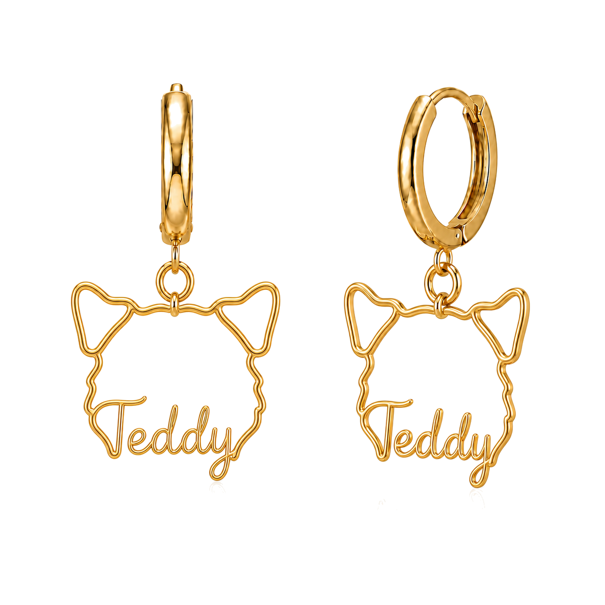 Border Terrier Teddy personalized pet face earrings