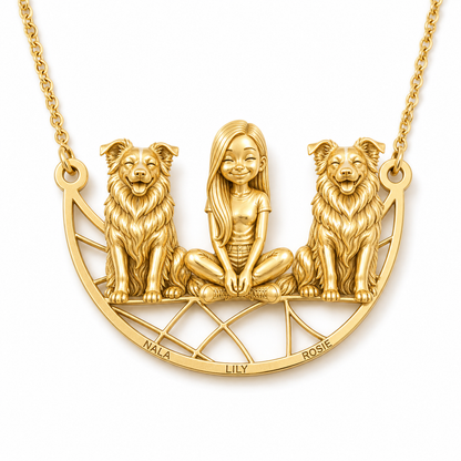 Border Collie - rough coat - 18K Gold Vermeil - 1st