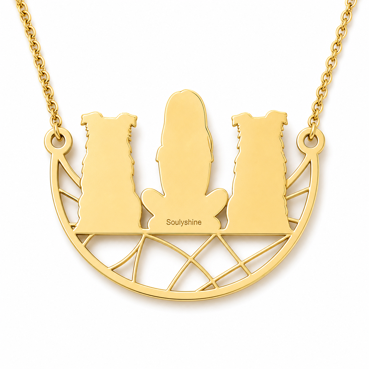 Border Collie - rough coat - 18K Gold Vermeil - 2nd