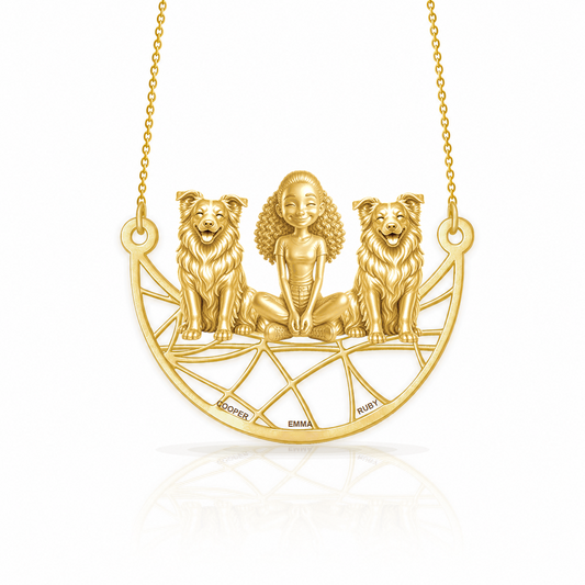 Border Collie - rough coat - 18K Gold Vermeil - 1st