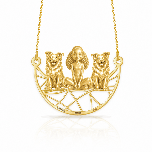 Soulyshine Border Collie - rough coat personalized companion necklace