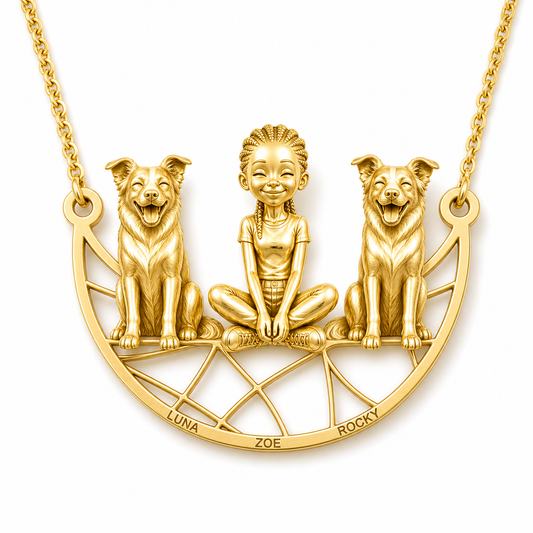 Border Collie - smooth coat - 18K Gold Vermeil - 1st